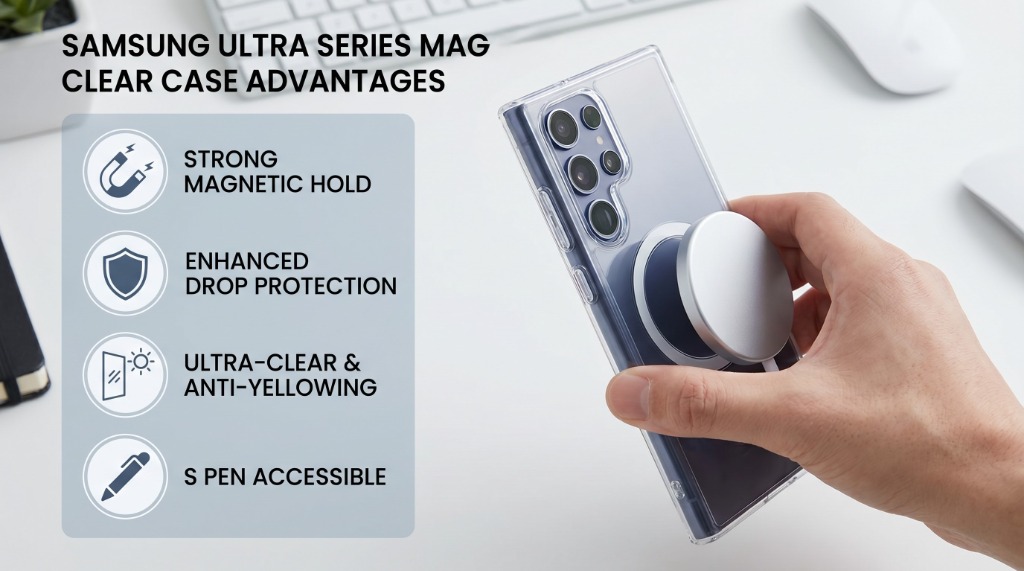 kestryx case — Ultra-Clear, Anti-Yellowing, Strong Magnetic Hold